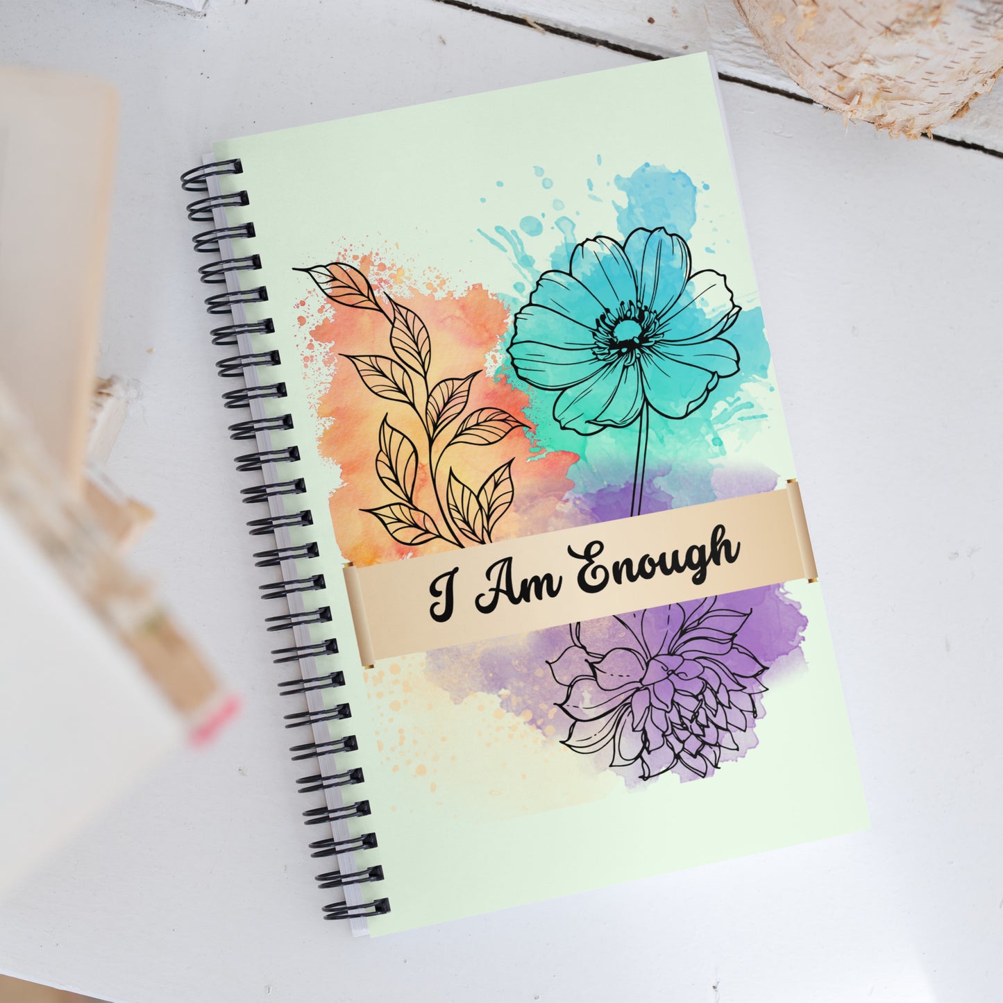 I Am Enough Spiral notebook.